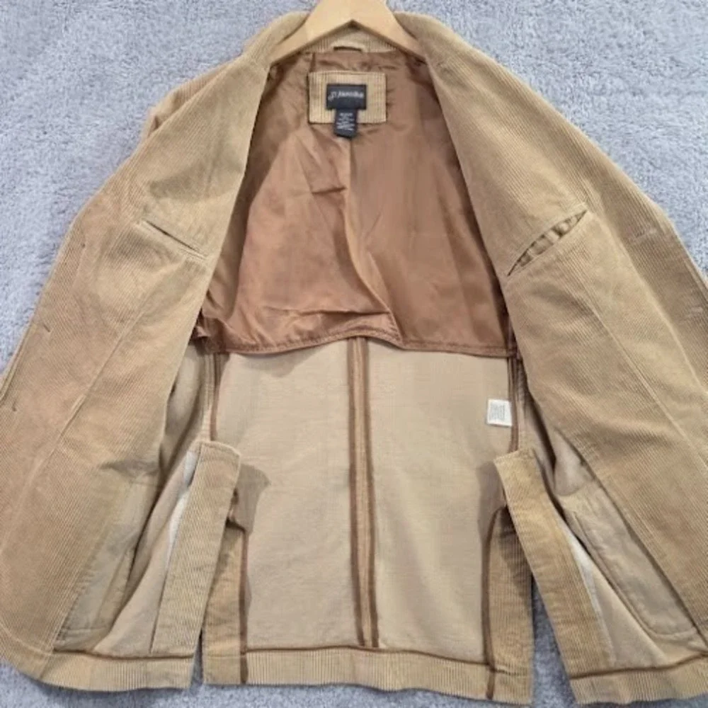 St Johns Bay Corduroy Blazer‎ Jacket Men's Medium Tan Classic Business Casual